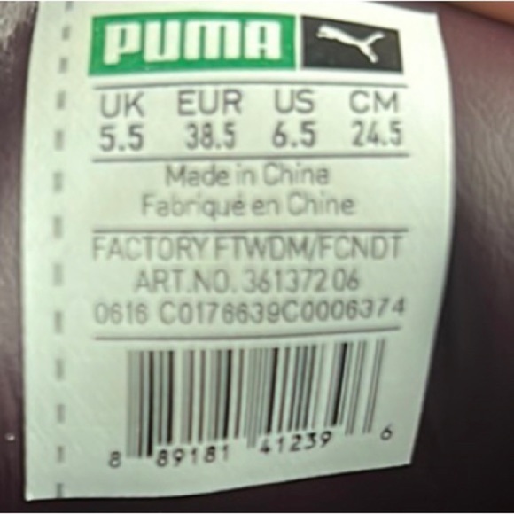 Puma Suede sneakers Classic Suede Embossed reptile detail plum purple unisex 6.5 - Picture 12 of 13